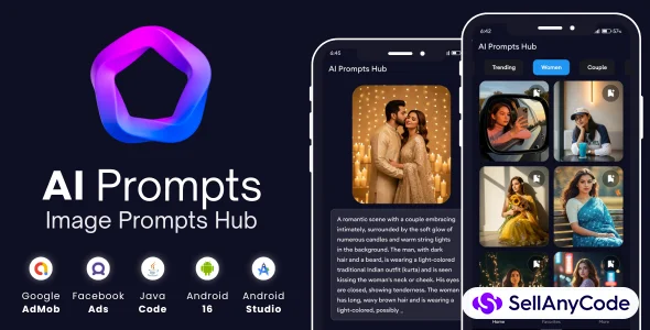 AI Prompts Hub with AdMob Facebook Ads Android