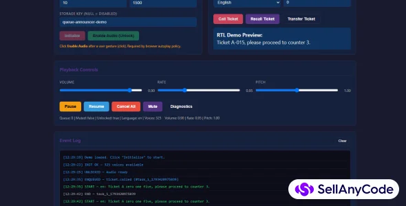 Queue Announcer Multi-Language TTS for Queue Systems — cover