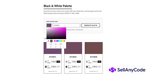 Accessible Color Palette Generator - WCAG Contrast Checker