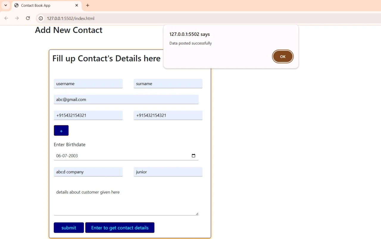 Contact Form JavaScript — screenshot 3