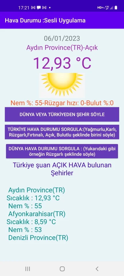 World Weather Voice App — screenshot 1