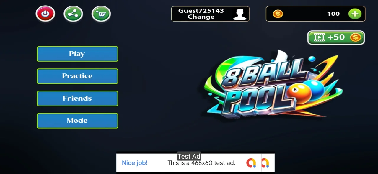 8 Ball Pool Multiplayer Unity Source Code - AdMob — screenshot 2