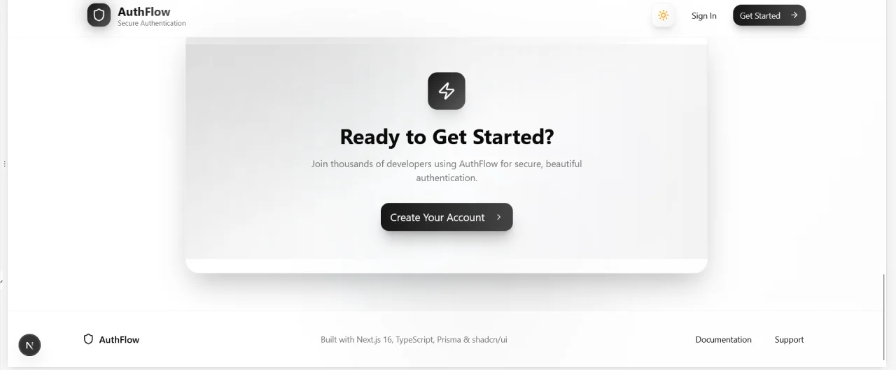 AuthFlow Next.js Authentication System — screenshot 4