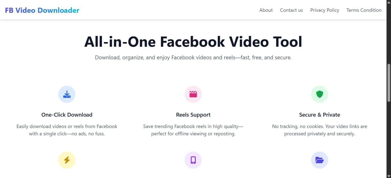 Facebook Tube - Reels & Videos Downloader PHP Script — screenshot 2