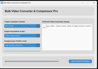 Bulk Video Converter & Compressor Pro - Python Utility