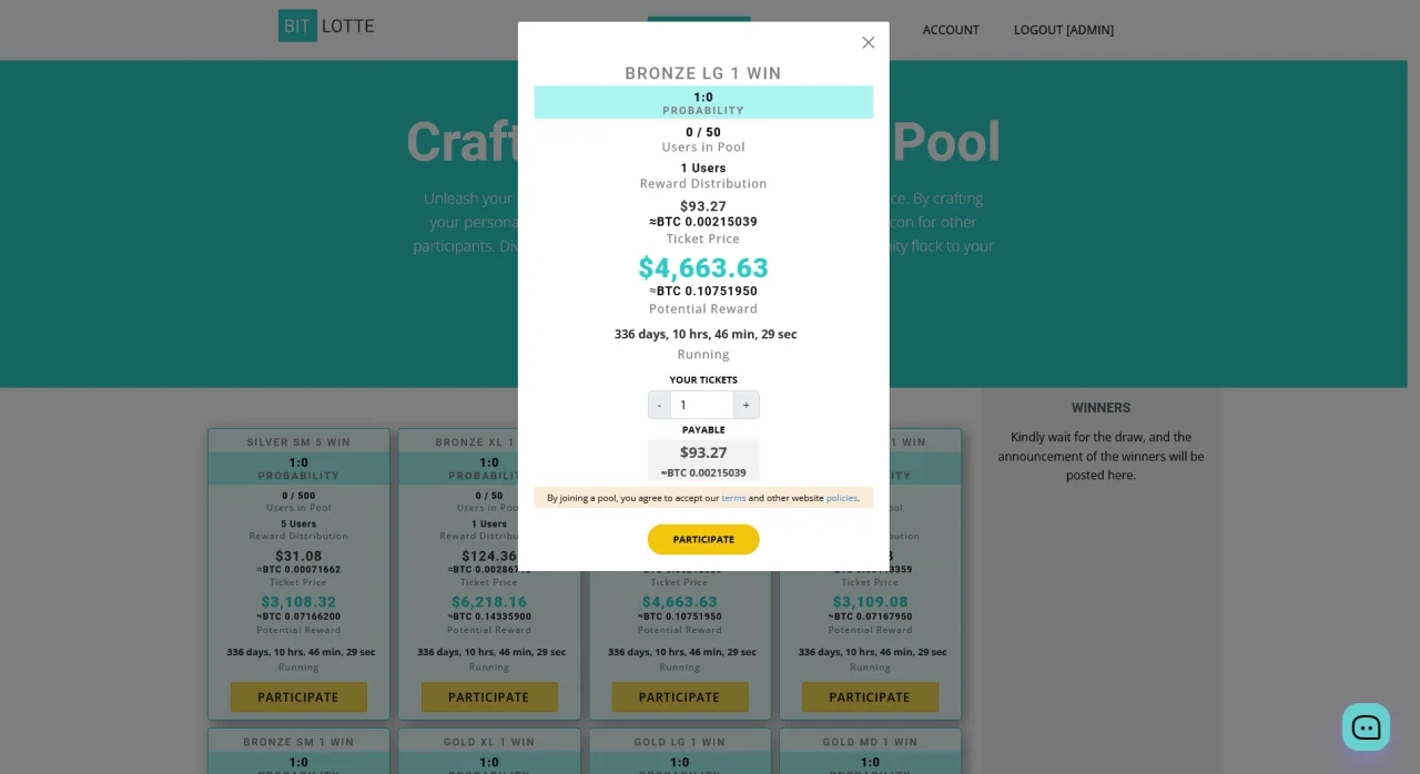 BitLotte - Crypto Lottery Pools — screenshot 6