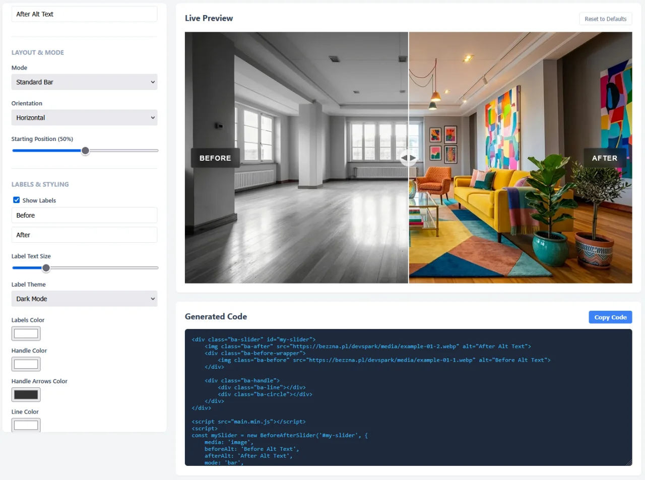 Premium Before After Media Slider (Image & Video) — screenshot 1