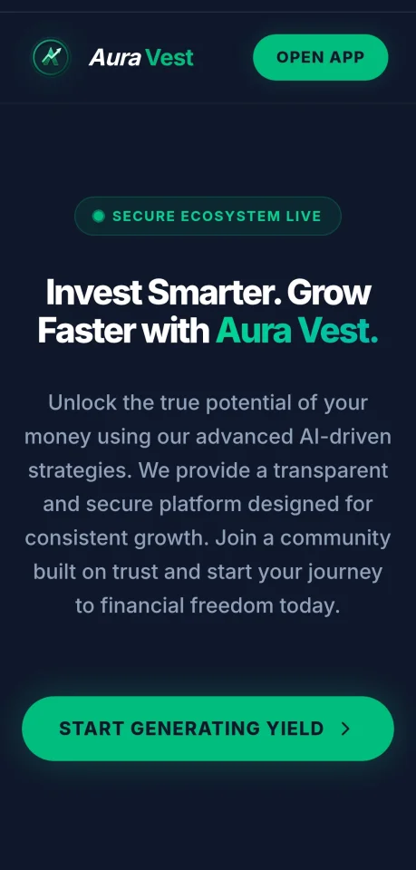 Aura Vest - Premium AI Investment & ROI Platform — screenshot 1