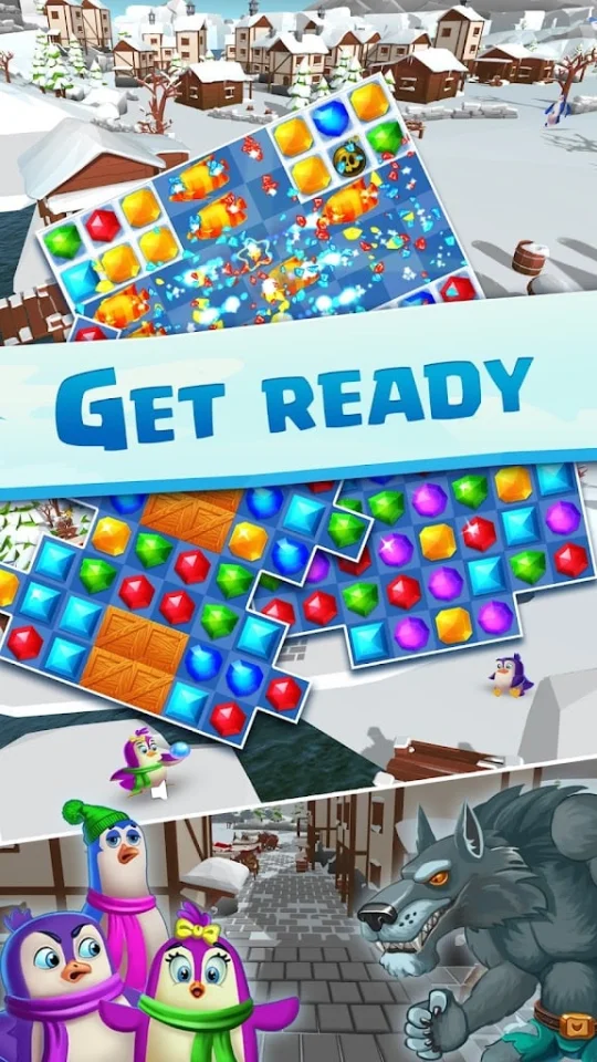 Jewel Match 3 - Penguin Story Match-3 Game — screenshot 4