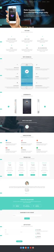 Unity Responsive App Landing Page Template — screenshot 2
