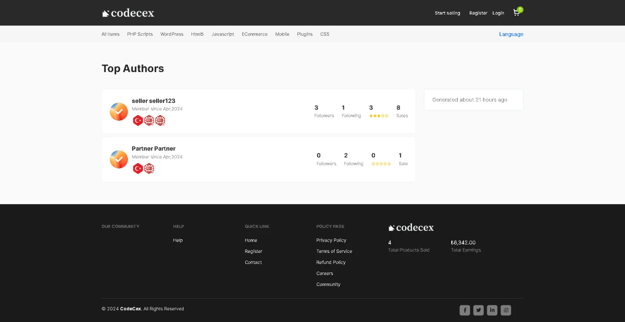 Codecex Code and Template Digital Marketplace — screenshot 3