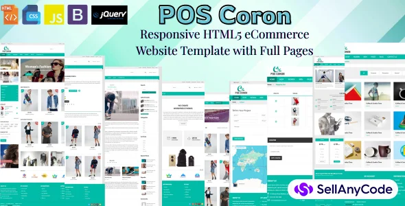 POS Coron Responsive HTML5 eCommerce Website Template with Full Pages