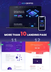 ICO Crypto - Bitcoin & Cryptocurrency ICO Landing Page HTML Template + User Dashboard