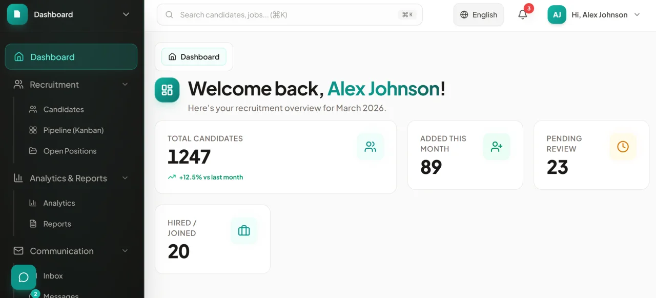 Devanshu ATS - Applicant Tracking System (Next.js 15) — screenshot 1
