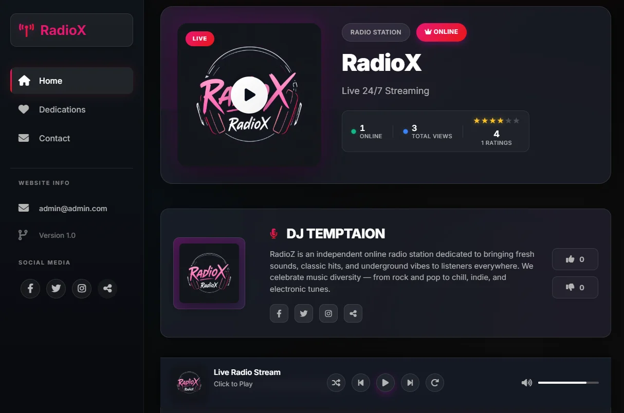 RadioX - Radio Streaming App — screenshot 2