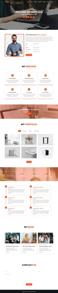 Tareq Personal Portfolio Bootstrap4 Template — screenshot 1