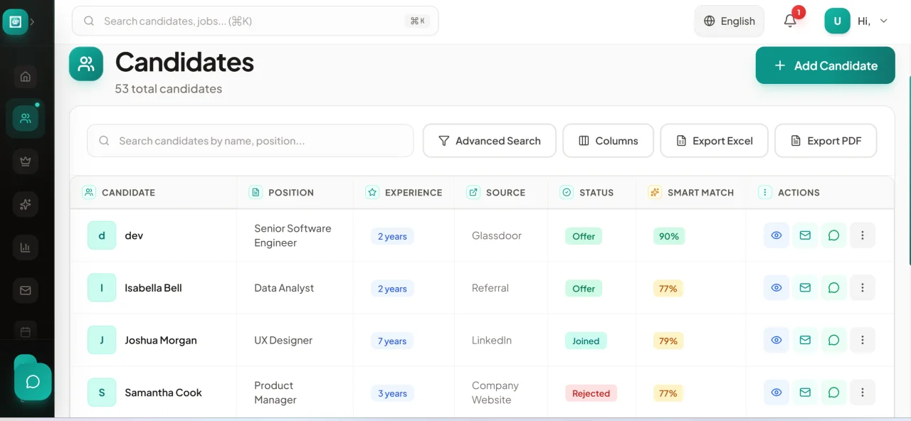 Devlumiq ATS - Full Stack Applicant Tracking System - Next.js 15, React, TypeScript, Prisma — screenshot 7