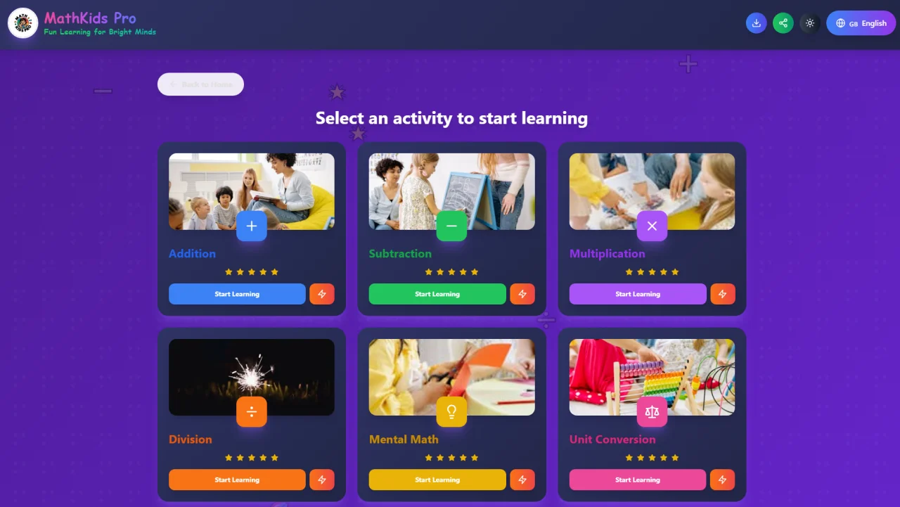 MathKids Pro - Premium React Educational App Template — screenshot 3