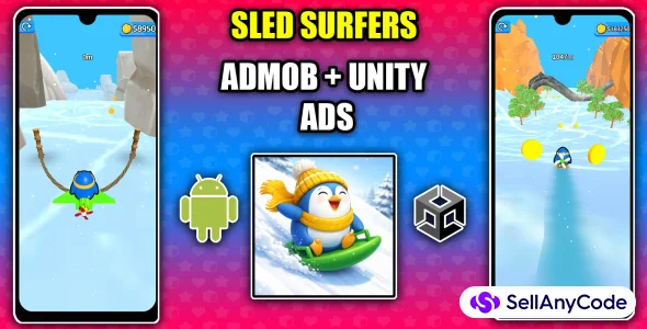 Sled Surfers Sling Game 3D Unity Game Source Code — cover