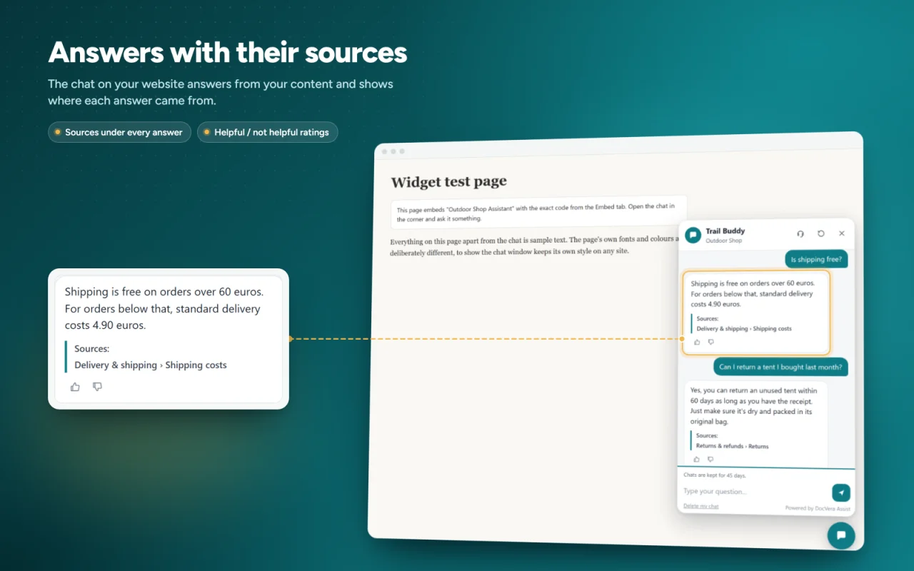 DocVera Assist - PHP AI Chatbot for Any Website — screenshot 2
