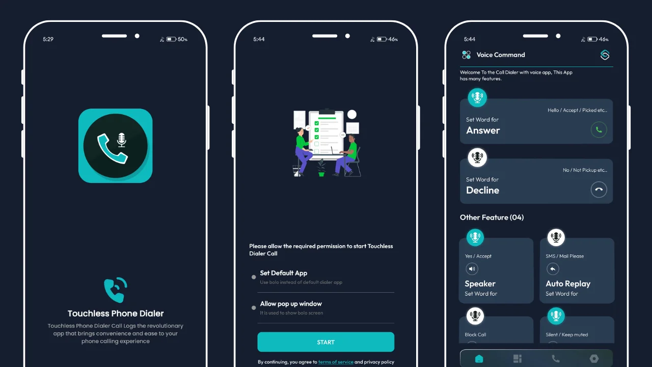 Touchless Phone Dialer Call Logs with AdMob Ads Android — screenshot 1