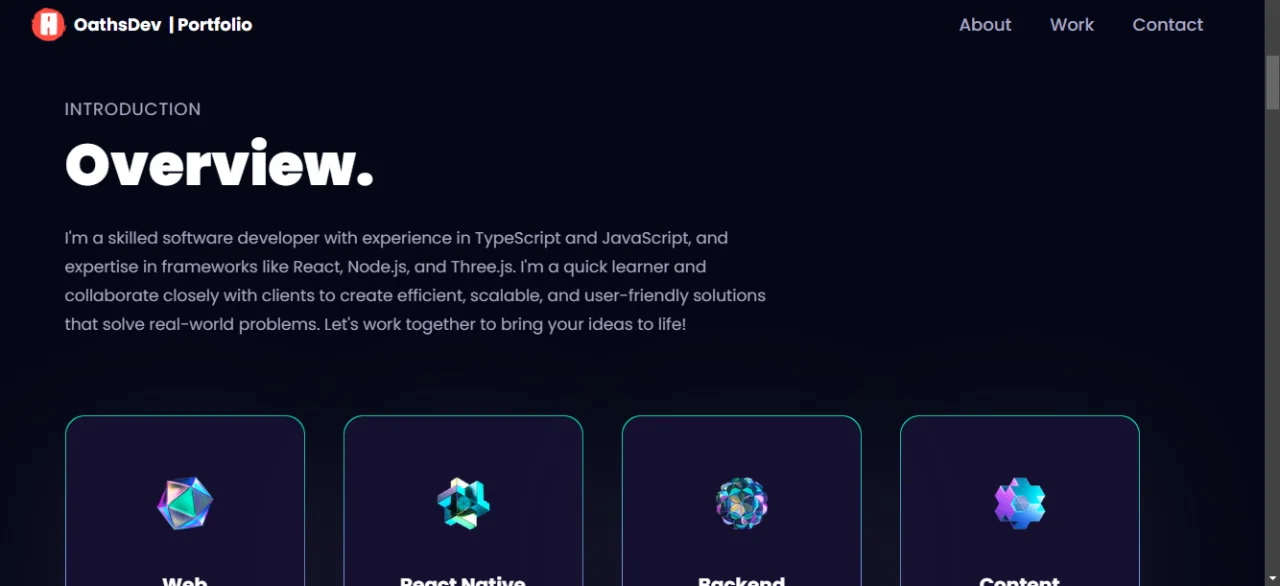 3D Modern Portfolio Web — screenshot 3