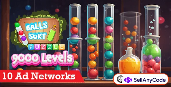 Ball Sort Puzzle Unity Source Code - 10 Ad Networks