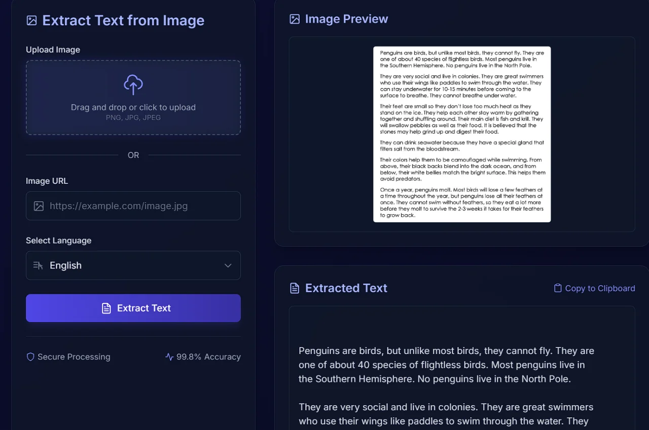 Image to Text Converer Tool by Flask + Tesseract OCR — screenshot 1