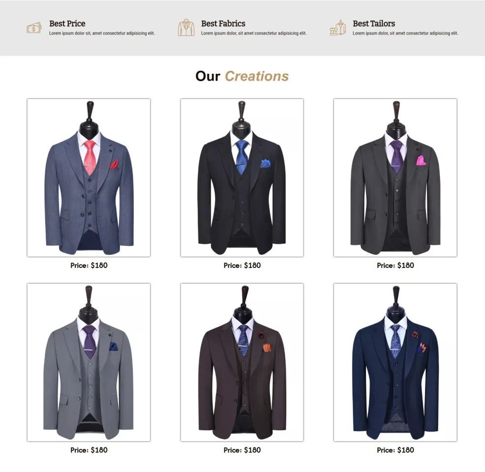 Clothing & Tailoring Template — screenshot 4