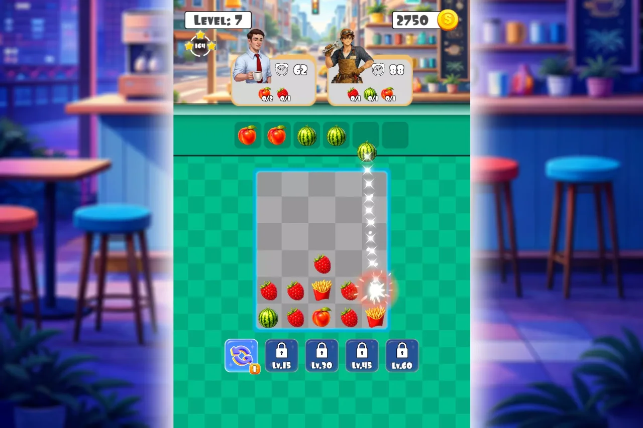 Foodie Stack Puzzle - Complete Mobile Game Template — screenshot 2