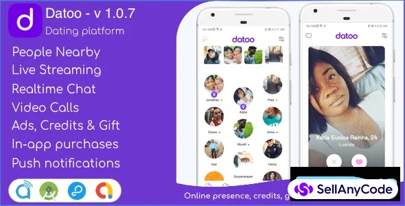 Datoo - Dating Platform with Live Steaming and Video Calls + Admin Panel