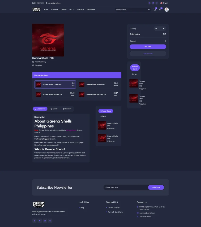 Gamers Arena - Digital Online Game Store, Game Top Up, Voucher & Gamer ID Selling Tools — screenshot 1