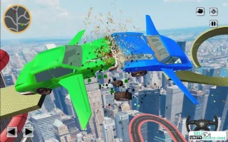 Flying Car Derby Crash Stunts