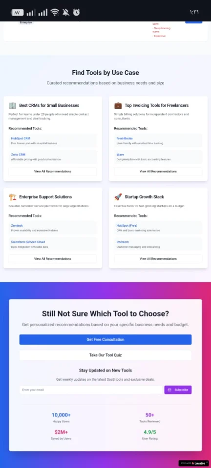 Modern SaaS Tool Comparison Landing Page — screenshot 1