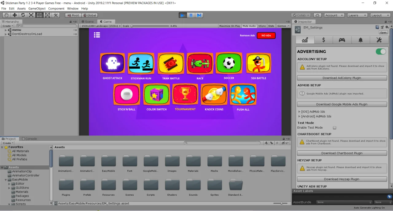 Stickman Party 2 3 4 MiniGames Source Code — screenshot 2