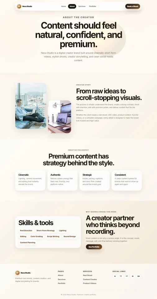 Nexa Studio Digital Creator Portfolio Template — screenshot 4