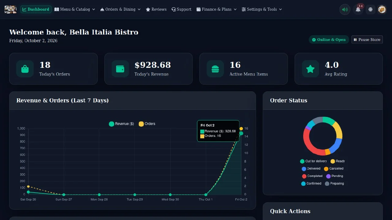 FeastFlow - Multi-Restaurant Food SaaS & POS — screenshot 5