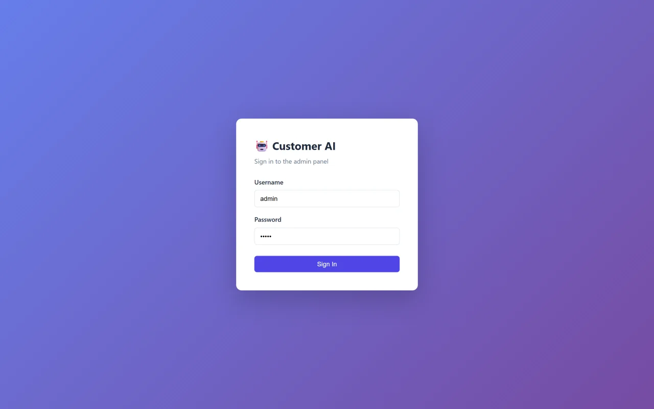 Customer AI Multi-Channel AI Customer Service Chatbot (Python + React) — screenshot 1