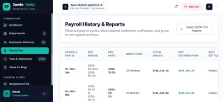 ZenithPay Enterprise Payroll Management UI