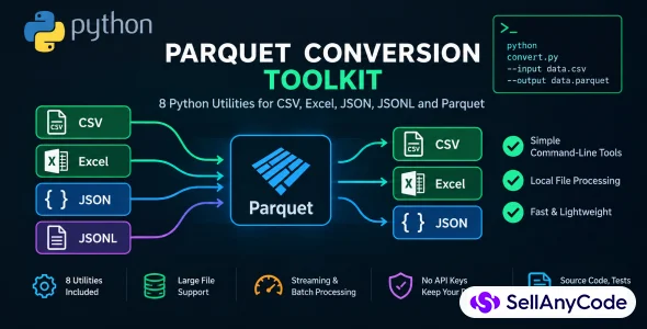 Parquet Conversion CSV, Excel, JSON & JSONL