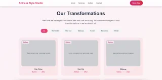 Shine & Style Elegant Next.js Template for Beauty Studios