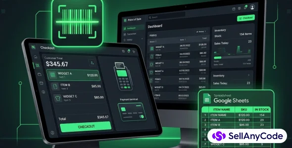 POS Sheet Pro - Google Sheets POS & Inventory System + FREE Mobile App (HTML5 & JS — cover