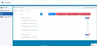 WS Admin Panel - RBAC, USERS Management and AUDIT Entries Monitoring
