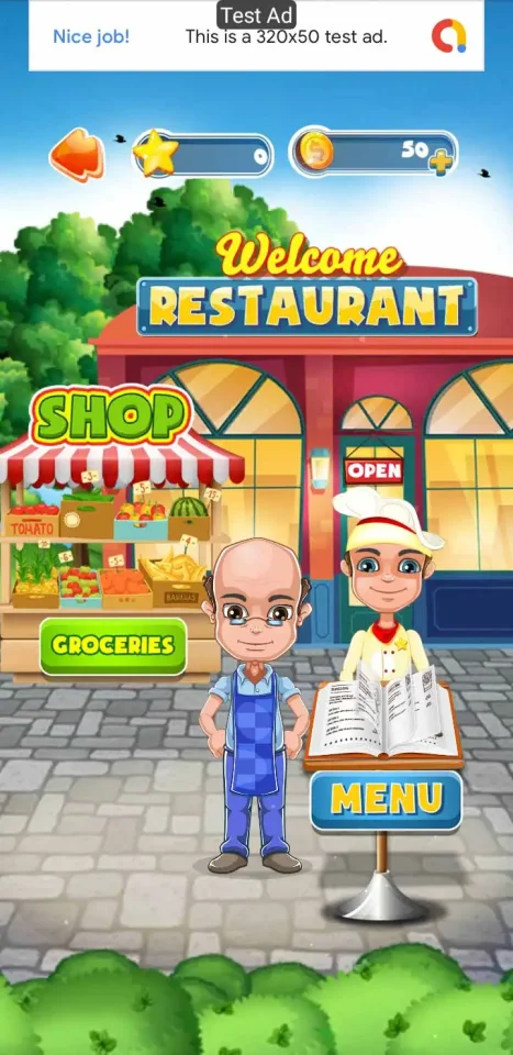 Unity Cooking Game Source Code 2 - 10 Ad Networks — screenshot 1