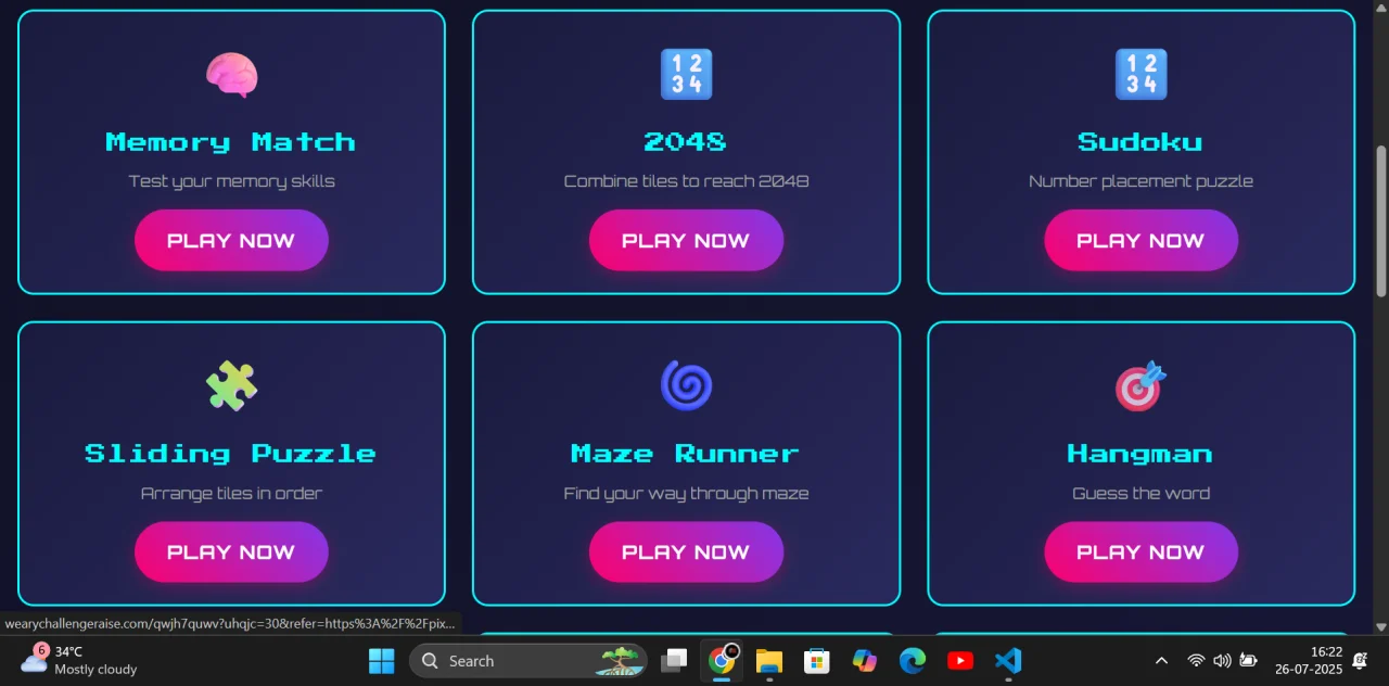 PixelPlayHaven JavaScript Gaming Site with 18+ Games Source Code Bundle — screenshot 1