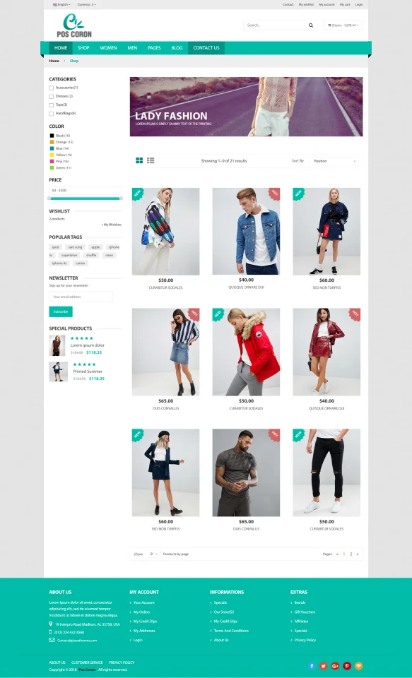 POS Coron – Responsive HTML5 eCommerce Website Template with Full Pages — screenshot 2
