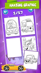 Glitter Coloring Pages for Cars