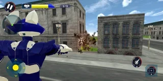 Transformer Fighting Superhero City