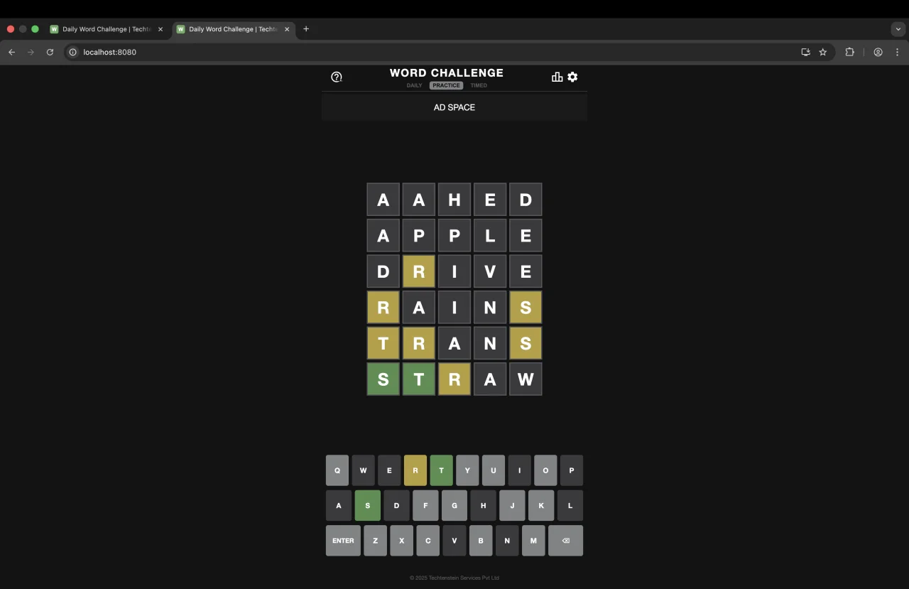 Word QUEST ADVENTURES: Daily Word Challenge - HTML5 Word Guessing Game — screenshot 1