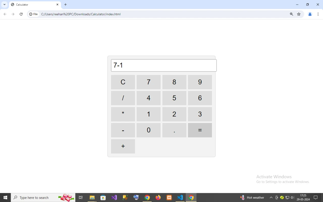 Calculator in HTML & CSS — screenshot 3